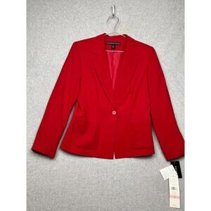 Vintage Josephine Chaus Womens 6 Silk Blazer Jacket Red Office Career Simple New
